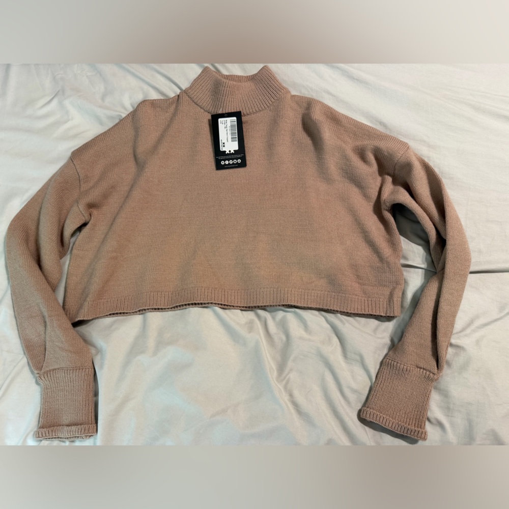 NWT Cropped Tan Missy Empire Turtleneck Sweater (Size:M/L)